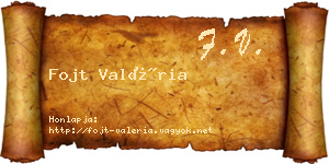 Fojt Valéria névjegykártya